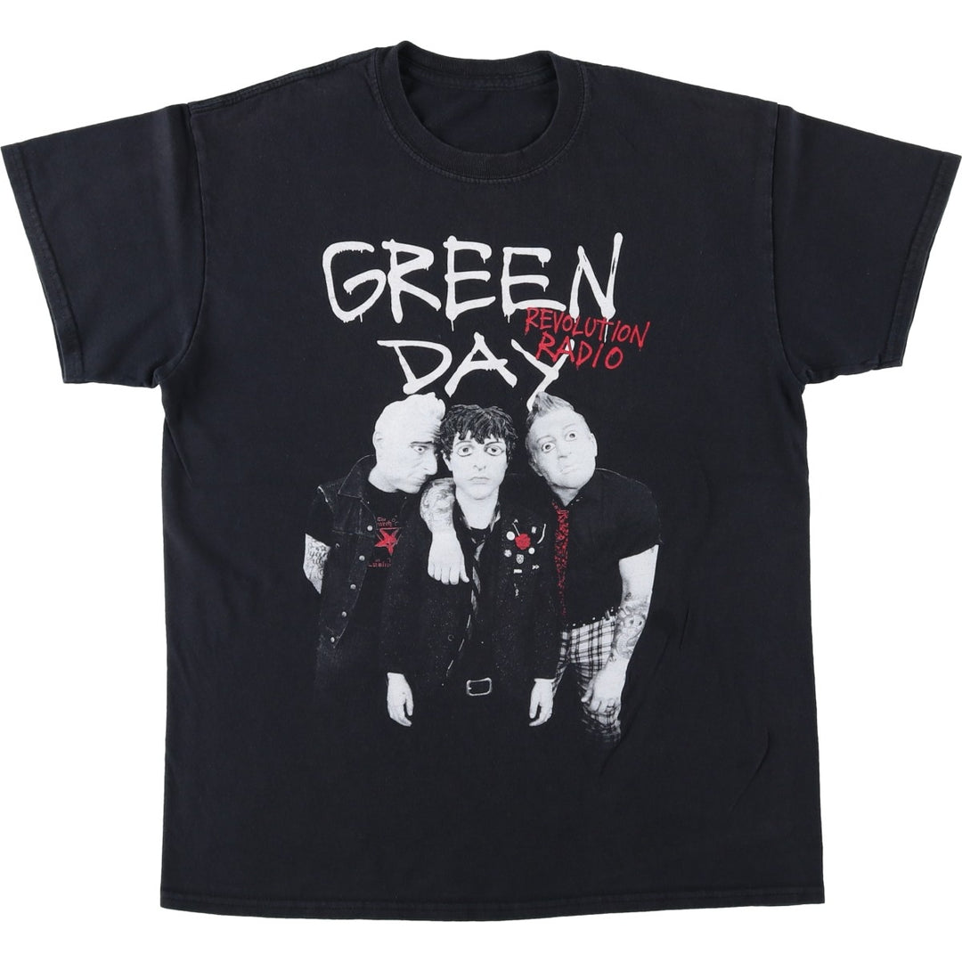 GREEN DAY Green Day Band T-shirt Band T Men's XL size cotton black type Vintage Second Hand