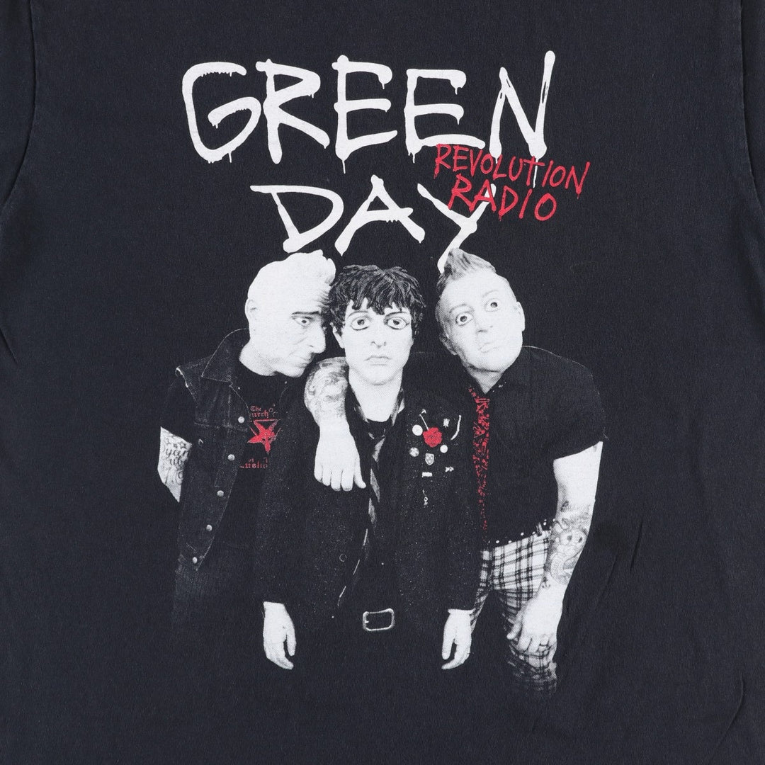 GREEN DAY Green Day Band T-shirt Band T Men's XL size cotton black type Vintage Second Hand