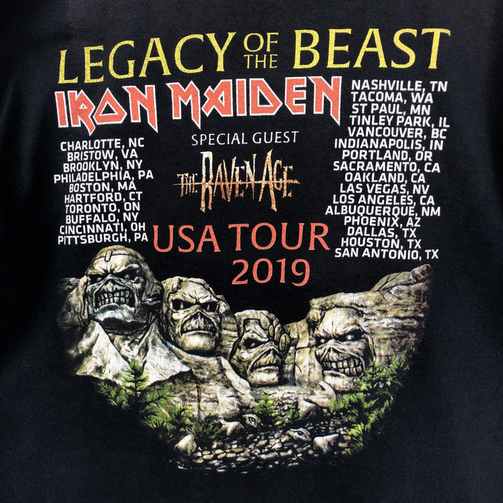 IRON MAIDEN Iron Maiden Band T-shirt Band T Men's L size unclear black type Vintage Second Hand