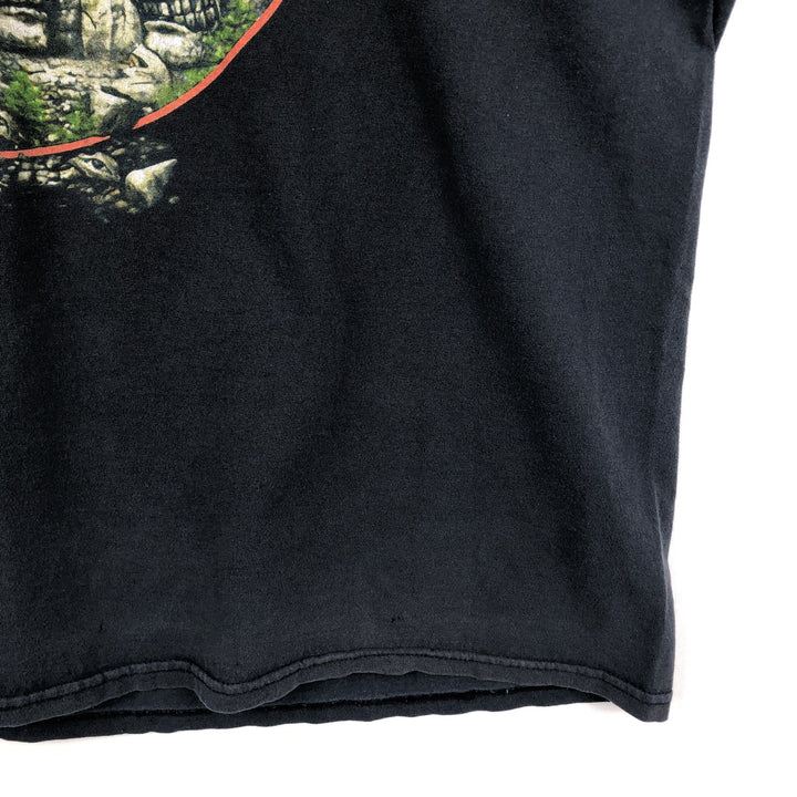 IRON MAIDEN Iron Maiden Band T-shirt Band T Men's L size unclear black type Vintage Second Hand