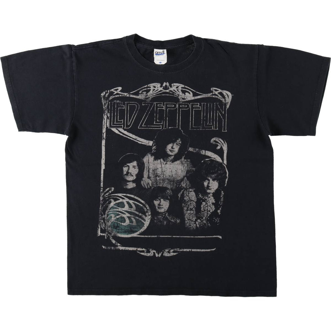 Anvil Led Zeppelin Band T-Shirt (Men's Size M) cotton black type Vintage Second Hand