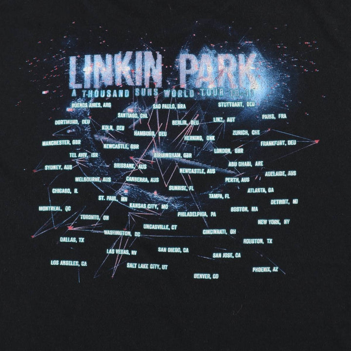 BAY ISLAND LINKIN PARK Band T-shirt (Men's XXL equivalent) cotton black type Vintage Second Hand