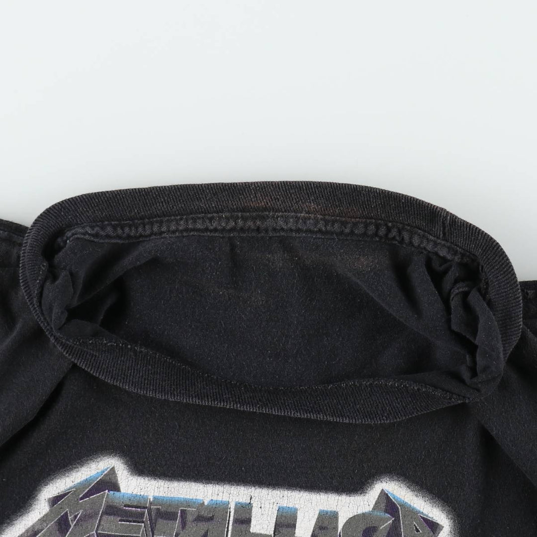 METALLICA RIDE THE LIGHTNING Skull Pattern Band T-Shirt (Men's Size M) unclear black type Vintage Second Hand