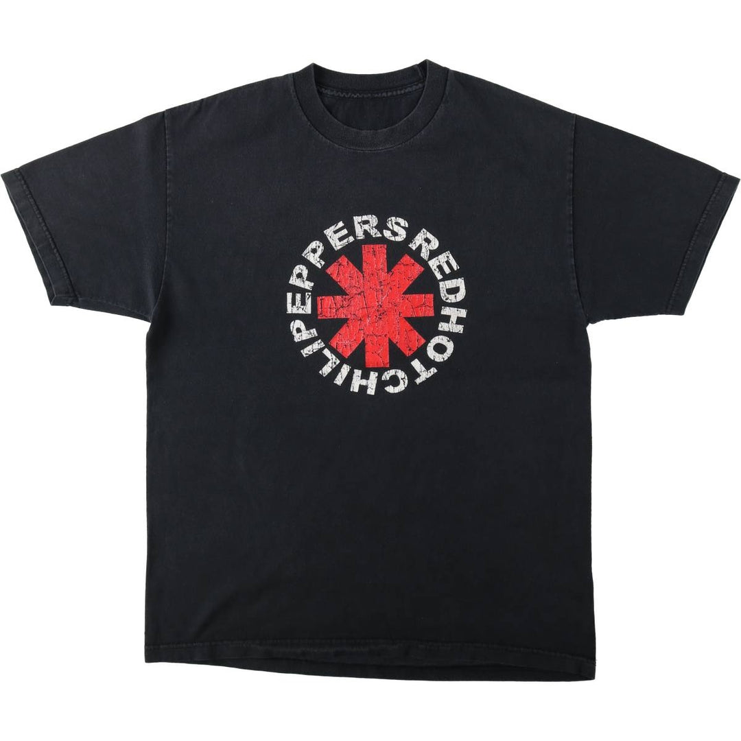 RED HOT CHILI PEPPERS Red Hot Chili Peppers Band T-shirt Band T Men's L size unclear black type Vintage Second Hand