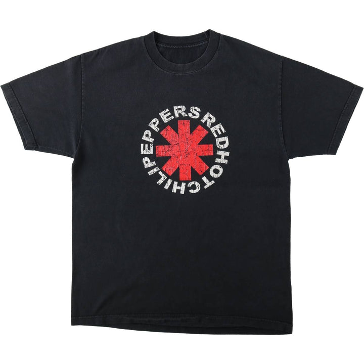 RED HOT CHILI PEPPERS Red Hot Chili Peppers Band T-shirt Band T Men's L size unclear black type Vintage Second Hand