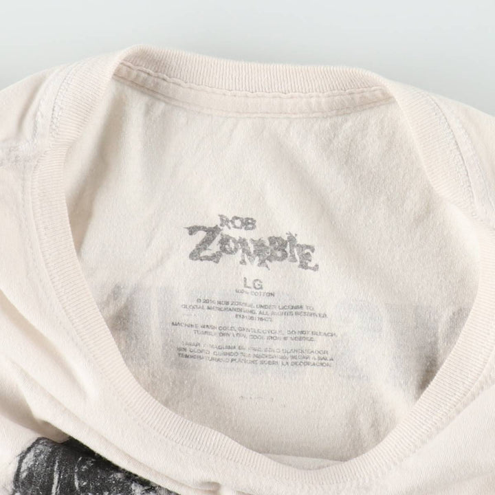 Rob Zombie Rob Zombie Band T-shirt Band T Men's L size cotton white type Vintage Second Hand