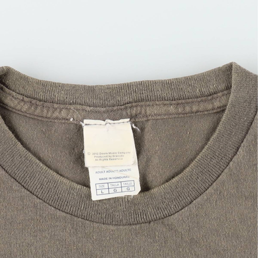 Delta Pro Weight The Doors Band T-Shirt (Men's Size L) cotton gray type Vintage Second Hand