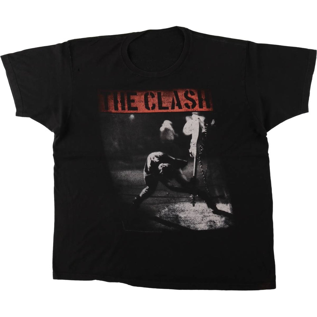 THE CLASH Clash Band T-shirt Band T Men's L size unclear black type Vintage Second Hand
