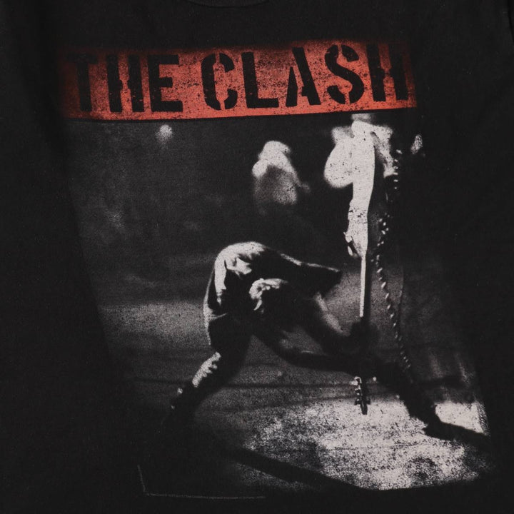 THE CLASH Clash Band T-shirt Band T Men's L size unclear black type Vintage Second Hand