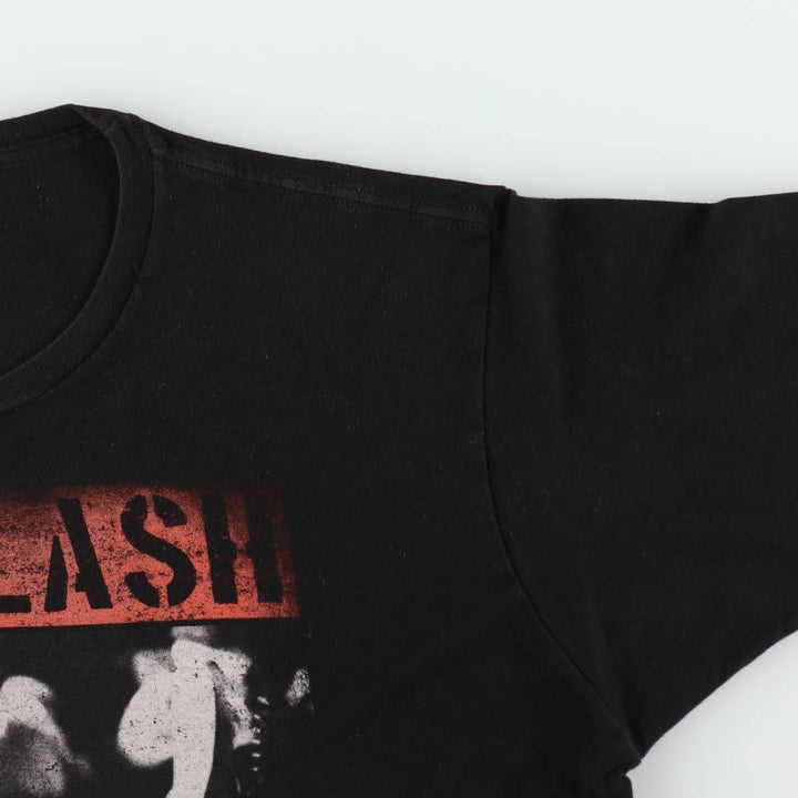THE CLASH Clash Band T-shirt Band T Men's L size unclear black type Vintage Second Hand