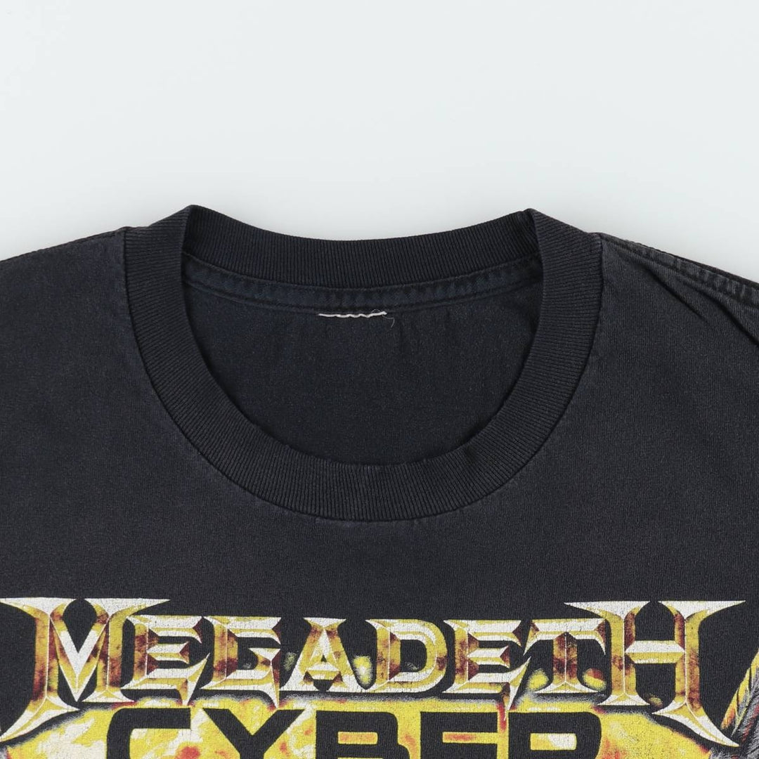 MEGADETH Fire Pattern Band T-Shirt (Men's XL equivalent) unclear Charcoal Vintage Second Hand