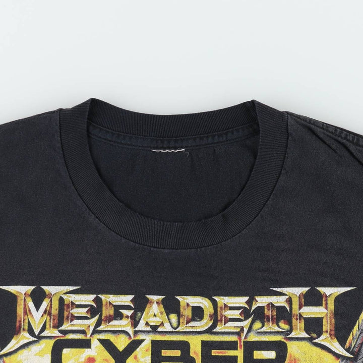 MEGADETH Fire Pattern Band T-Shirt (Men's XL equivalent) unclear Charcoal Vintage Second Hand