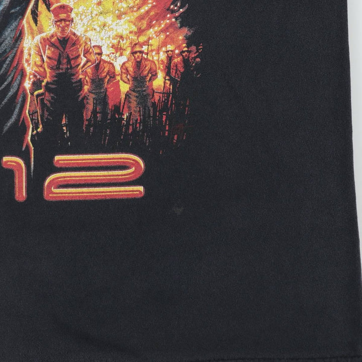MEGADETH Fire Pattern Band T-Shirt (Men's XL equivalent) unclear Charcoal Vintage Second Hand
