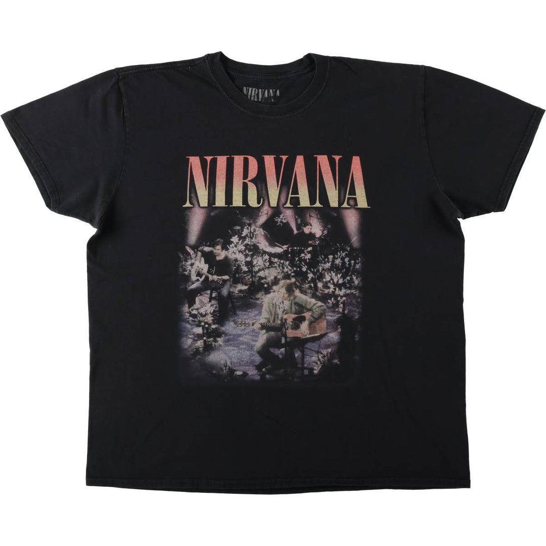 NIRVANA Nirvana Band T-shirt, Band T, Men's M size cotton black type Vintage Second Hand