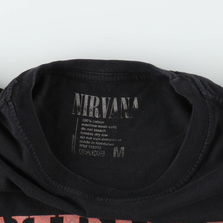 NIRVANA Nirvana Band T-shirt, Band T, Men's M size cotton black type Vintage Second Hand