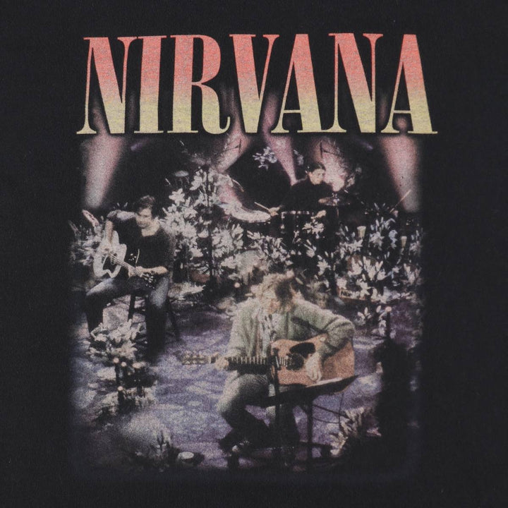 NIRVANA Nirvana Band T-shirt, Band T, Men's M size cotton black type Vintage Second Hand