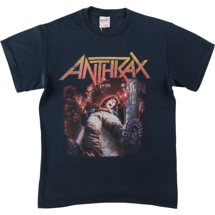 Gildan Anthrax Band T-shirt, Men's Size S (approx.) cotton black type Vintage Second Hand