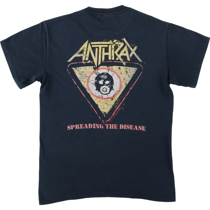 Gildan Anthrax Band T-shirt, Men's Size S (approx.) cotton black type Vintage Second Hand