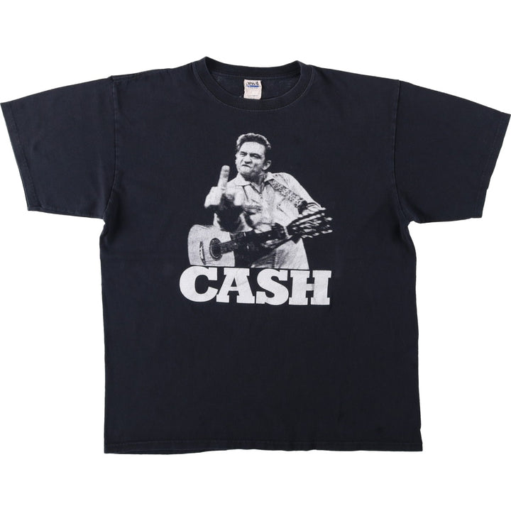 Anvil Johnny Cash Band T-shirt (Men's size L) cotton black type Vintage Second Hand
