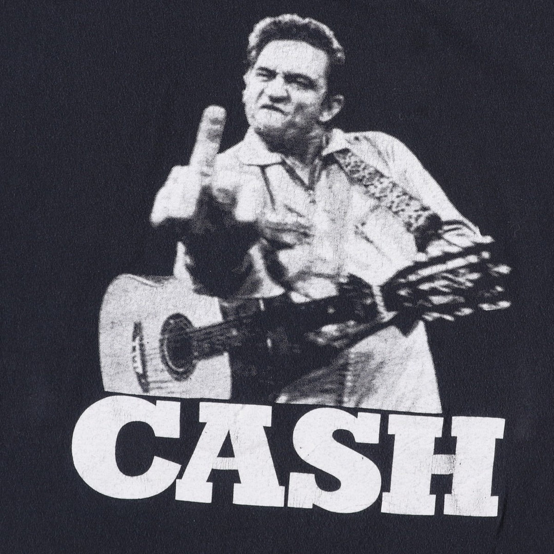 Anvil Johnny Cash Band T-shirt (Men's size L) cotton black type Vintage Second Hand