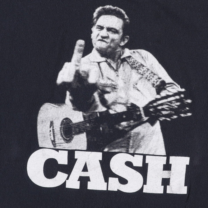 Anvil Johnny Cash Band T-shirt (Men's size L) cotton black type Vintage Second Hand