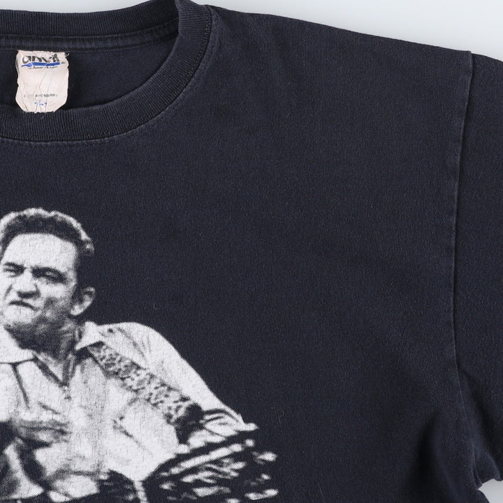 Anvil Johnny Cash Band T-shirt (Men's size L) cotton black type Vintage Second Hand