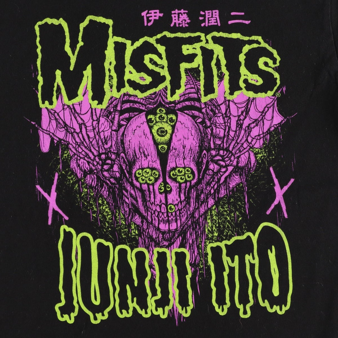 THE MISFITS Junji Ito Band T-shirt (Men's size M) unclear black type Vintage Second Hand