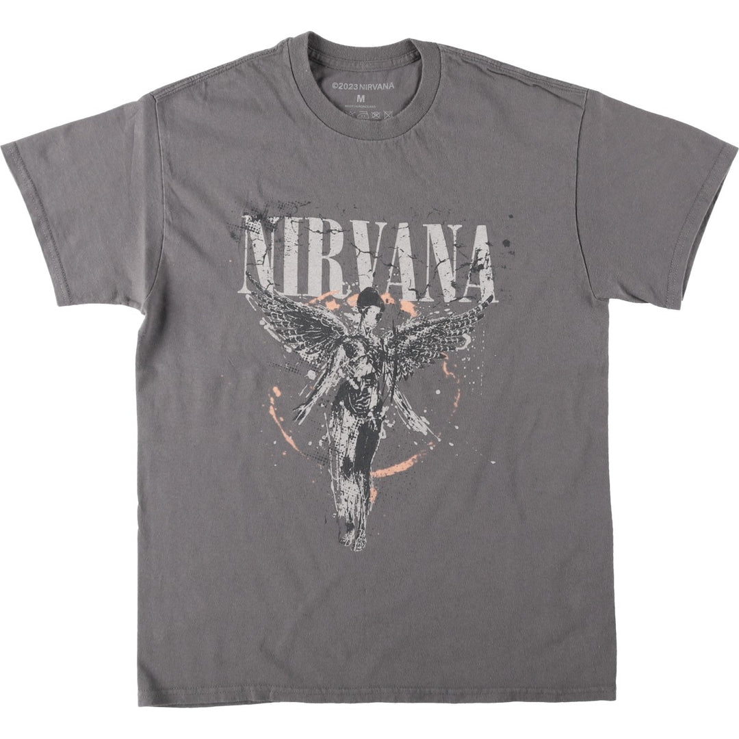 NIRVANA Nirvana Band T-shirt, Band T, Men's M size cotton Charcoal Vintage Second Hand
