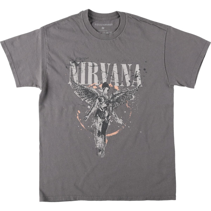 NIRVANA Nirvana Band T-shirt, Band T, Men's M size cotton Charcoal Vintage Second Hand