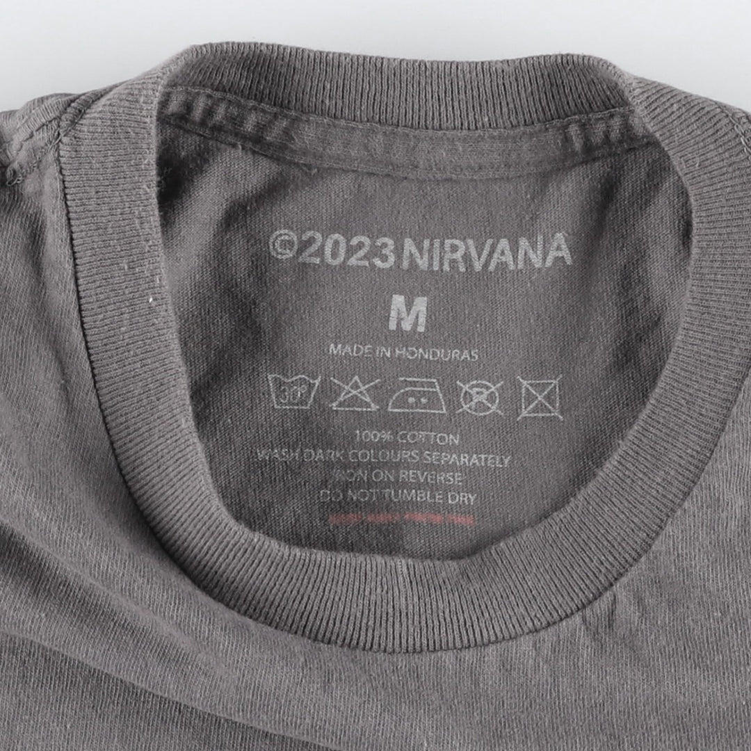 NIRVANA Nirvana Band T-shirt, Band T, Men's M size cotton Charcoal Vintage Second Hand