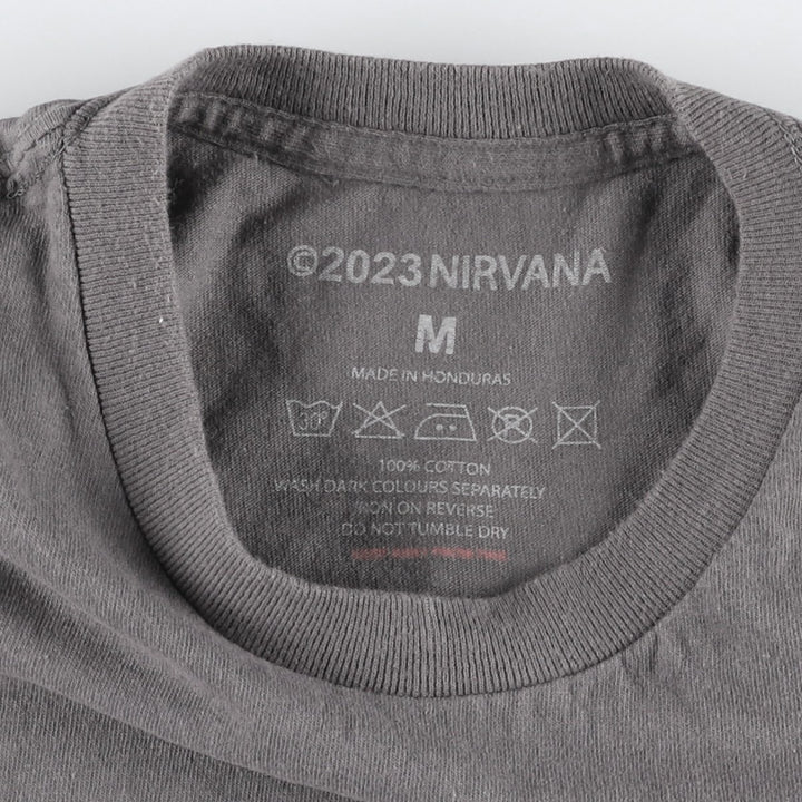 NIRVANA Nirvana Band T-shirt, Band T, Men's M size cotton Charcoal Vintage Second Hand