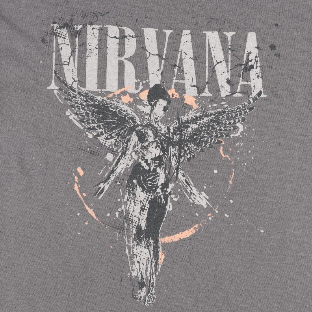 NIRVANA Nirvana Band T-shirt, Band T, Men's M size cotton Charcoal Vintage Second Hand