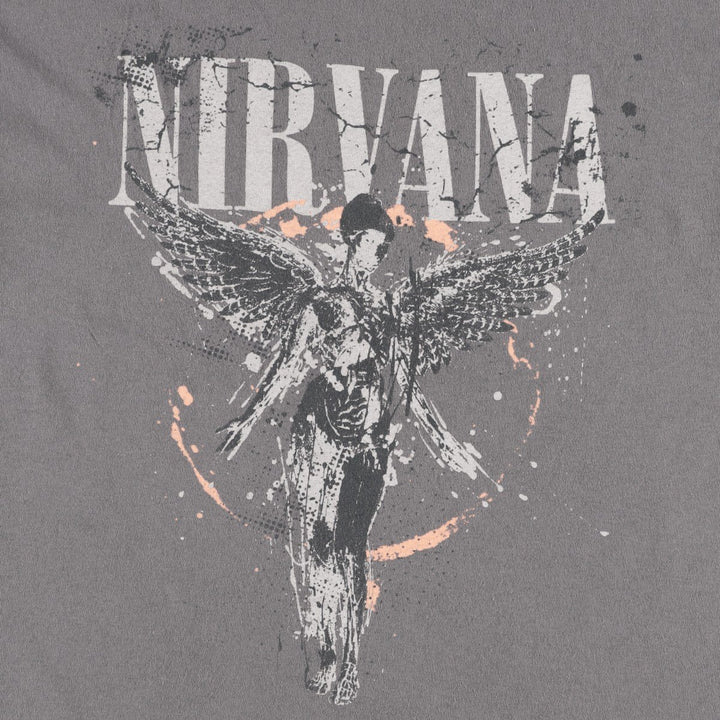 NIRVANA Nirvana Band T-shirt, Band T, Men's M size cotton Charcoal Vintage Second Hand