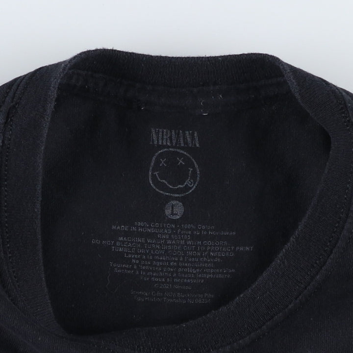 NIRVANA Nirvana Band T-shirt, Band T, Men's L size cotton black type Vintage Second Hand
