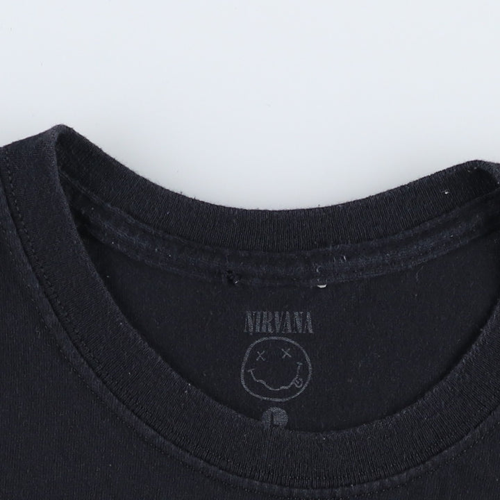 NIRVANA Nirvana Band T-shirt, Band T, Men's L size cotton black type Vintage Second Hand
