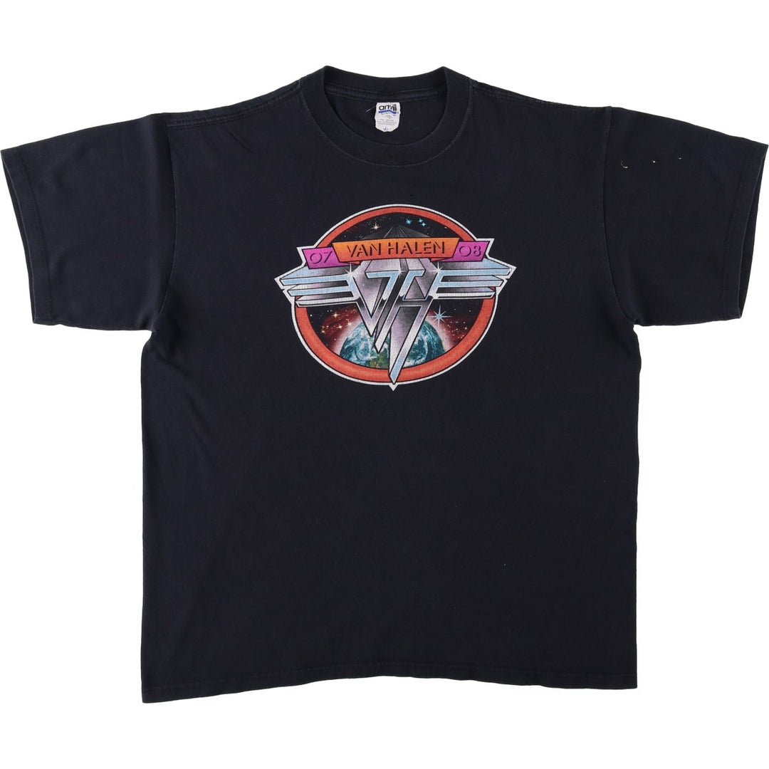Anvil VAN HALEN Band T-shirt (Men's size L) cotton black type Vintage Second Hand