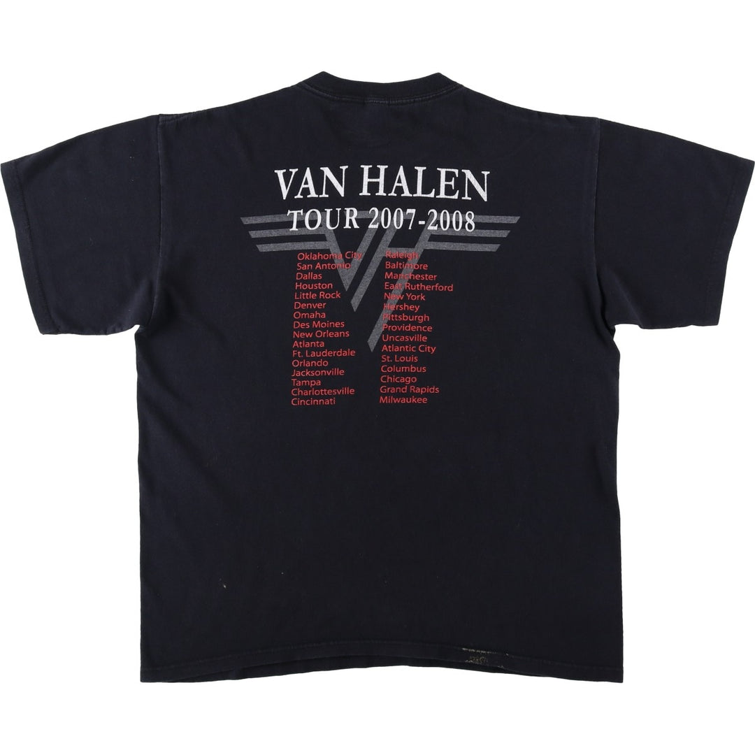 Anvil VAN HALEN Band T-shirt (Men's size L) cotton black type Vintage Second Hand