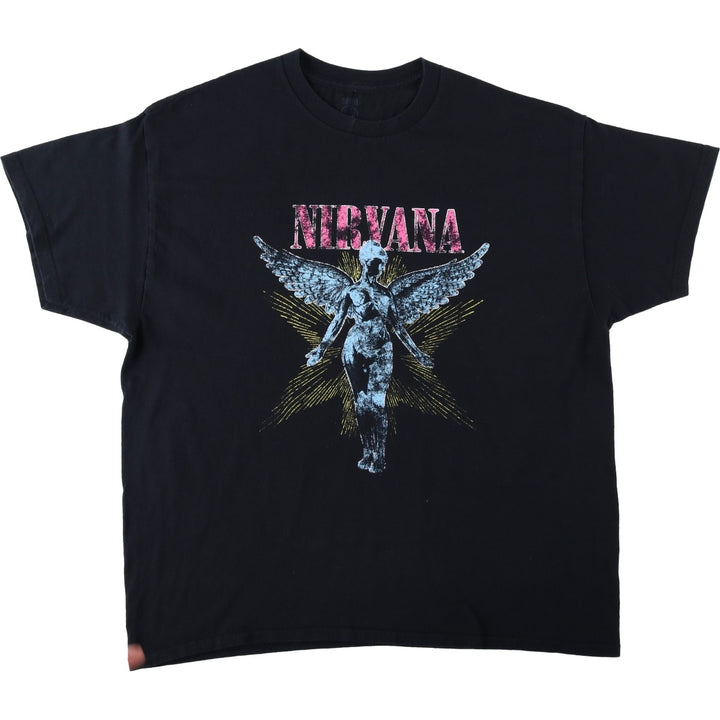 NIRVANA Nirvana Band T-shirt, Band T, Men's XL size cotton black type Vintage Second Hand