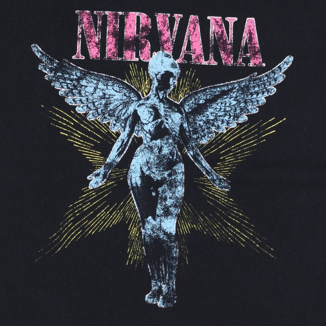 NIRVANA Nirvana Band T-shirt, Band T, Men's XL size cotton black type Vintage Second Hand