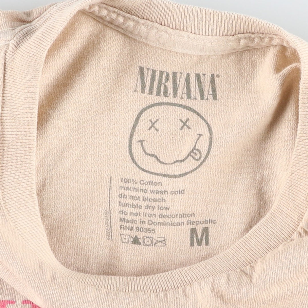 NIRVANA Nirvana Band T-shirt, Band T, Men's M size cotton beige type brown Vintage Second Hand