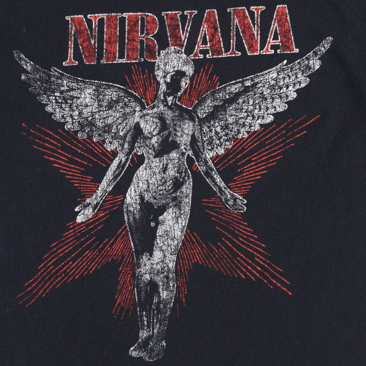 NIRVANA band t-shirt, made in Honduras, men's size M equivalent. cotton black type Vintage Second Hand
