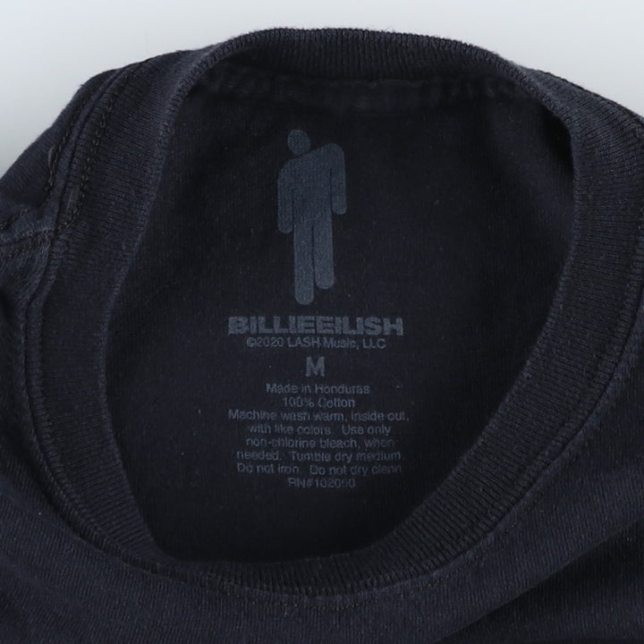 BILLIE EILISH Billie Eilish Band T-shirt Band T Men's M size cotton black type Vintage Second Hand