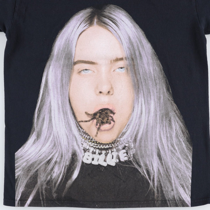 BILLIE EILISH Billie Eilish Band T-shirt Band T Men's M size cotton black type Vintage Second Hand