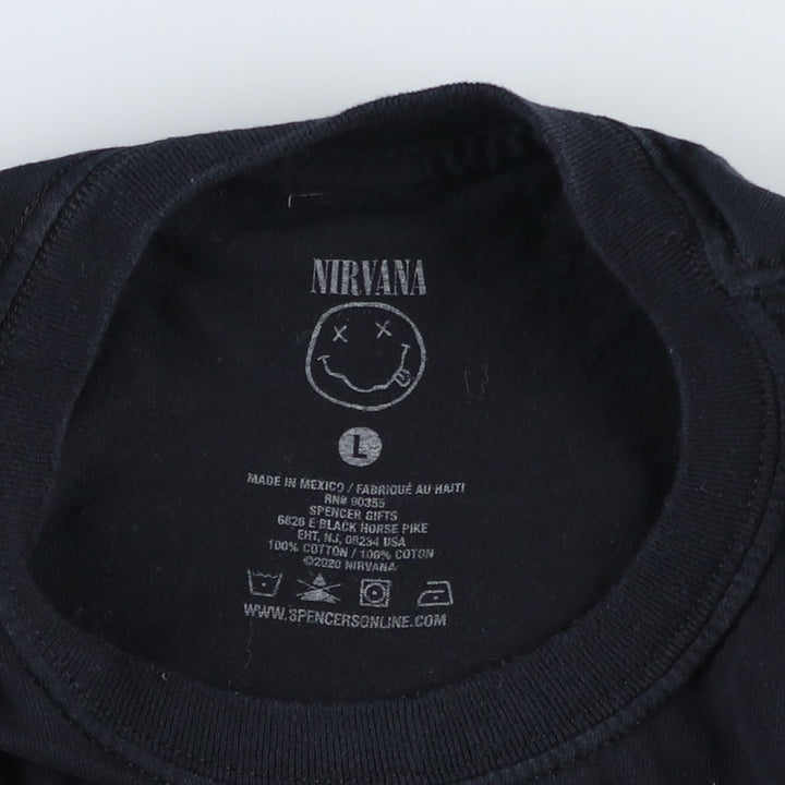 NIRVANA Nirvana Band T-shirt, Band T, Men's L size cotton black type Vintage Second Hand