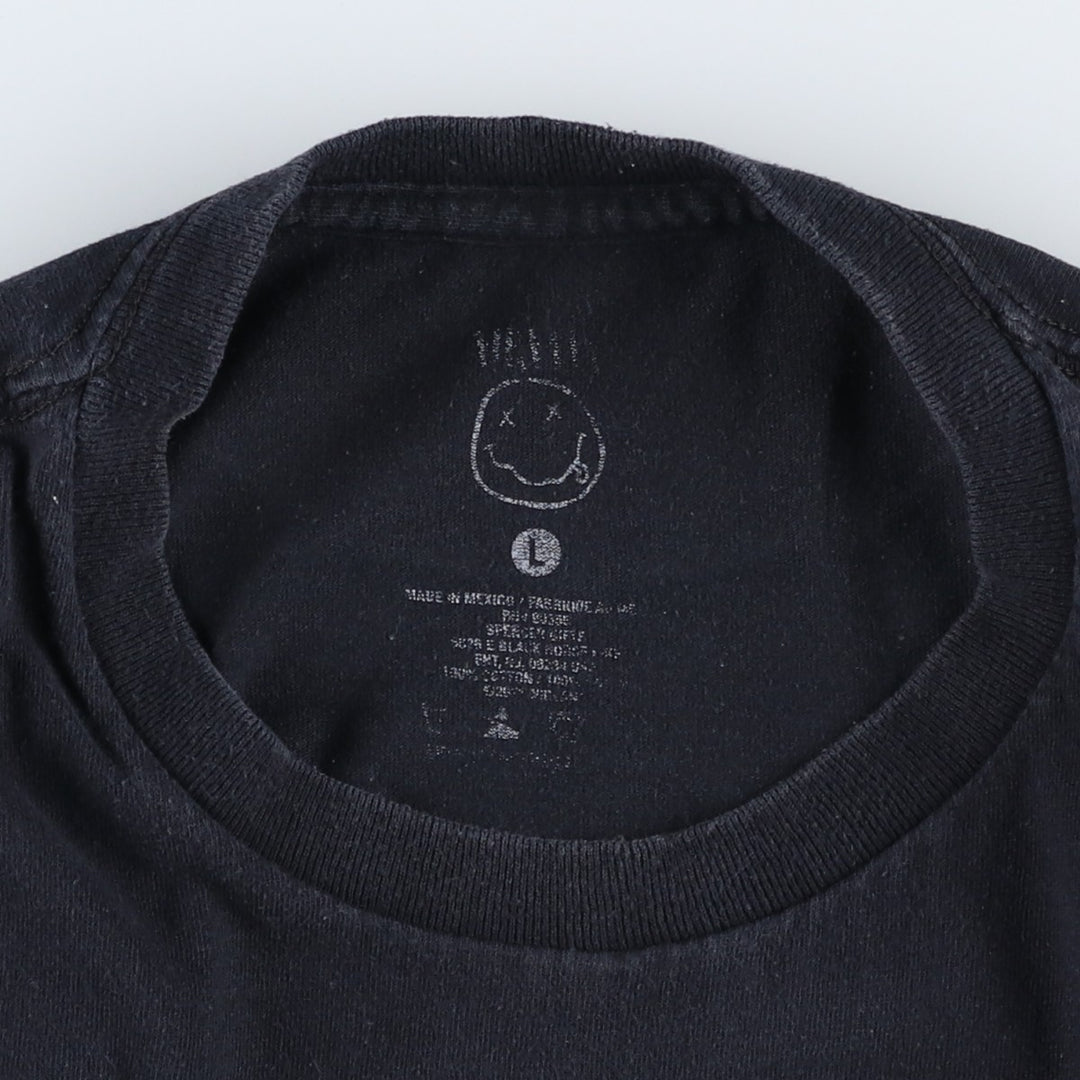 NIRVANA Nirvana Band T-shirt, Band T, Men's L size cotton black type Vintage Second Hand
