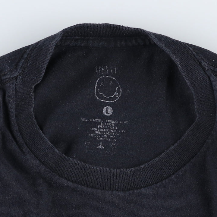 NIRVANA Nirvana Band T-shirt, Band T, Men's L size cotton black type Vintage Second Hand