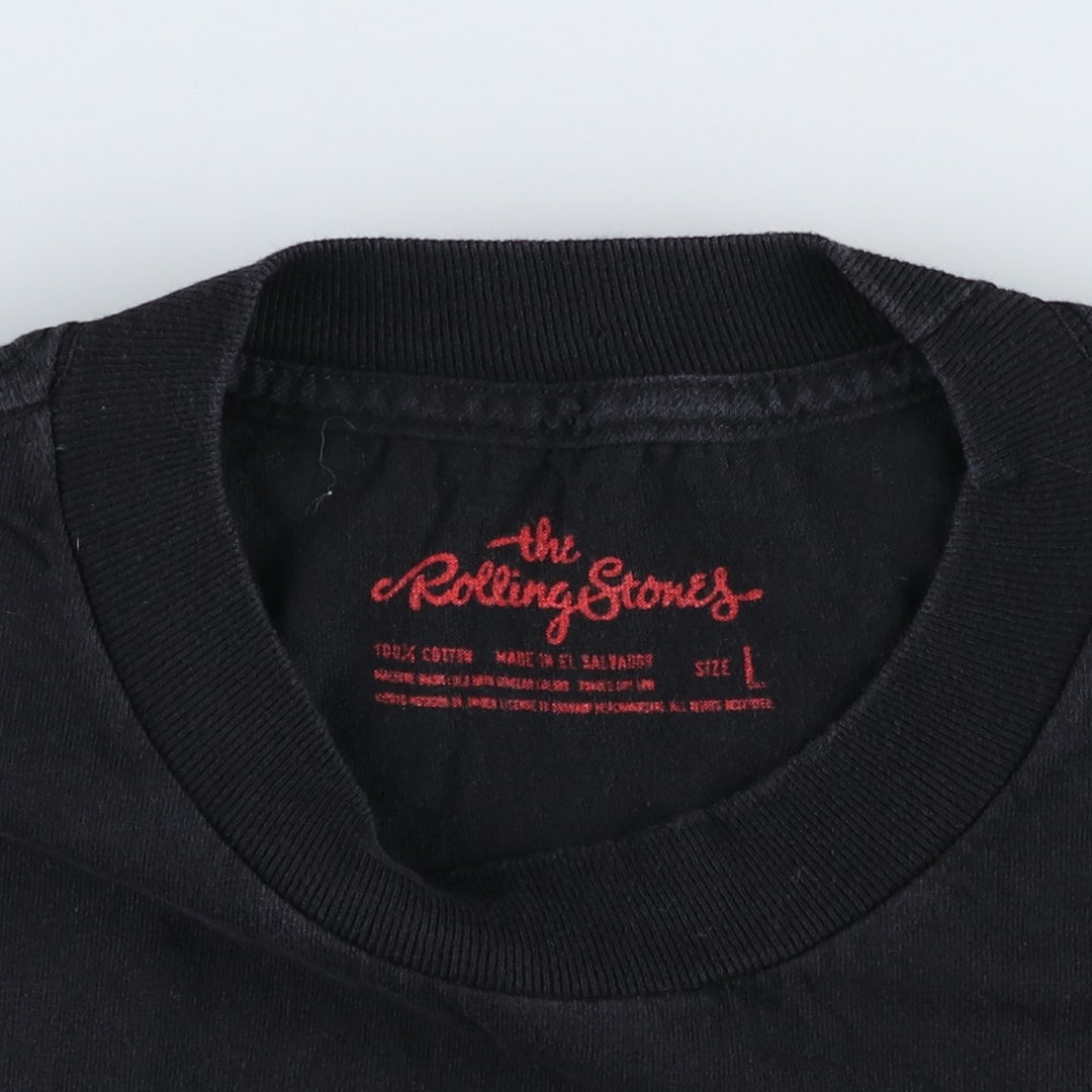 The Rolling Stones Band T-shirt, Band T, Men's L size cotton black type Vintage Second Hand