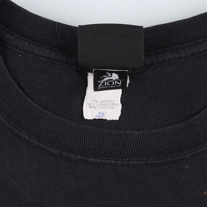 2000'S Zion Bob Marley Band T-shirt (Men's XXL equivalent) cotton black type Vintage Second Hand