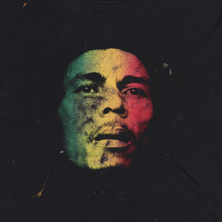 2000'S Zion Bob Marley Band T-shirt (Men's XXL equivalent) cotton black type Vintage Second Hand