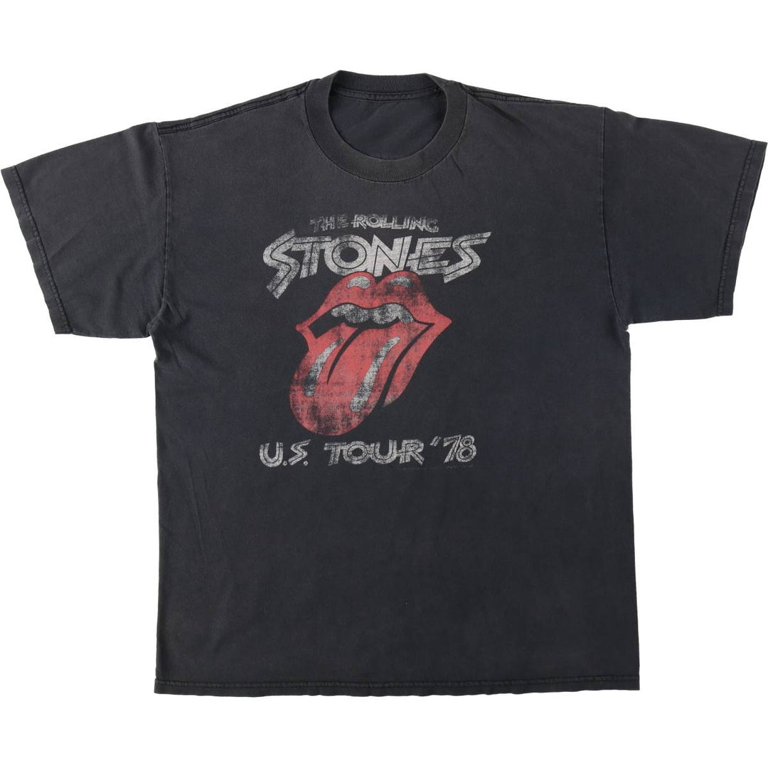 The Rolling Stones Band T-shirt, Men's XL unclear black type Vintage Second Hand